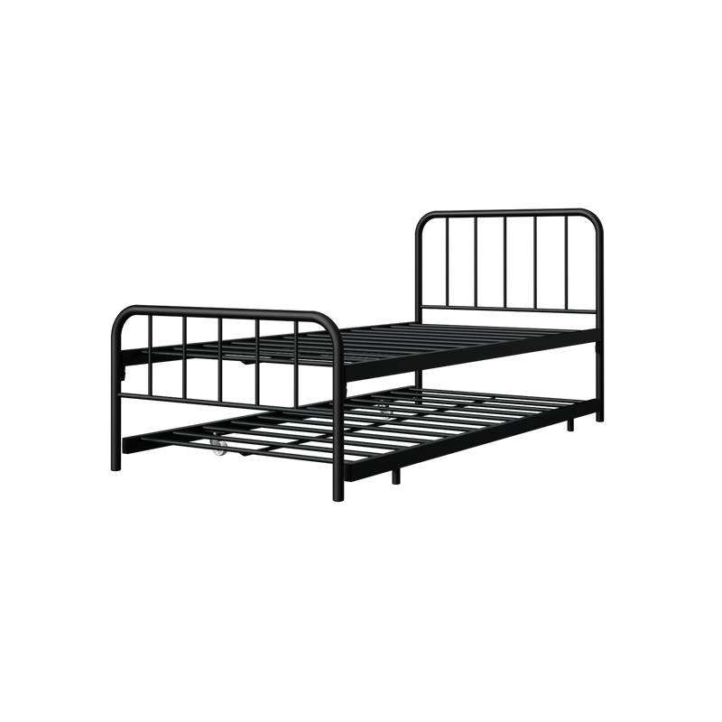 (EM) 6.4FT Day Bed / Pull Out Trundle Bed Frame Katil Besi Powder Coat Metal Black White -0045/0046/0115/0225