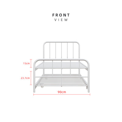 (EM) 6.4FT Day Bed / Pull Out Trundle Bed Frame Katil Besi Powder Coat Metal Black White -0045/0046/0115/0225