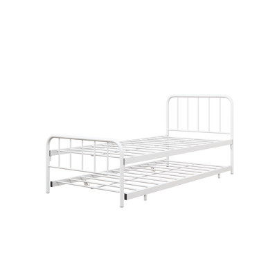 (EM) 6.4FT Day Bed / Pull Out Trundle Bed Frame Katil Besi Powder Coat Metal Black White -0045/0046/0115/0225