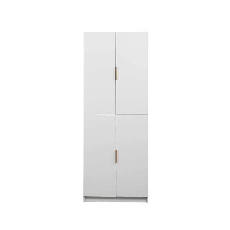 1.9FT Luca Series 4 Door Shoe Cabinet Gold Handle Storage Kabinet Rak Kasut-HMZ-FN-SR-3941-WT+GD