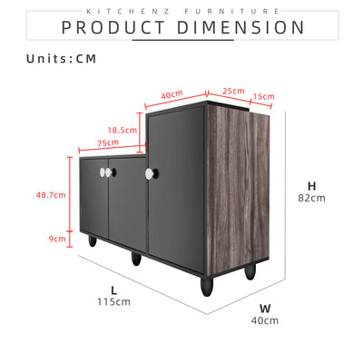 (EM) 3.8FT/2.5FT Gas Cabinet Kitchen Cabinet Storage Cabinet with Mosaic Top / Gas Kabinet Simpanan Dapur-HMZ-FN-GC-505/606-WN