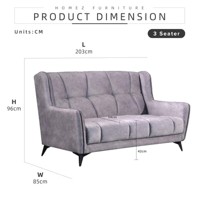 [FREE Shipping & FREE Installation] Guardian 2 and 3 Seater Sofa with Armrest Grey - SF-209