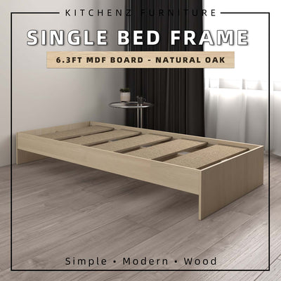 (EM) 6.3FT Single Size Bed Frame / Katil Single / White-HMZ-FN-BF-8202