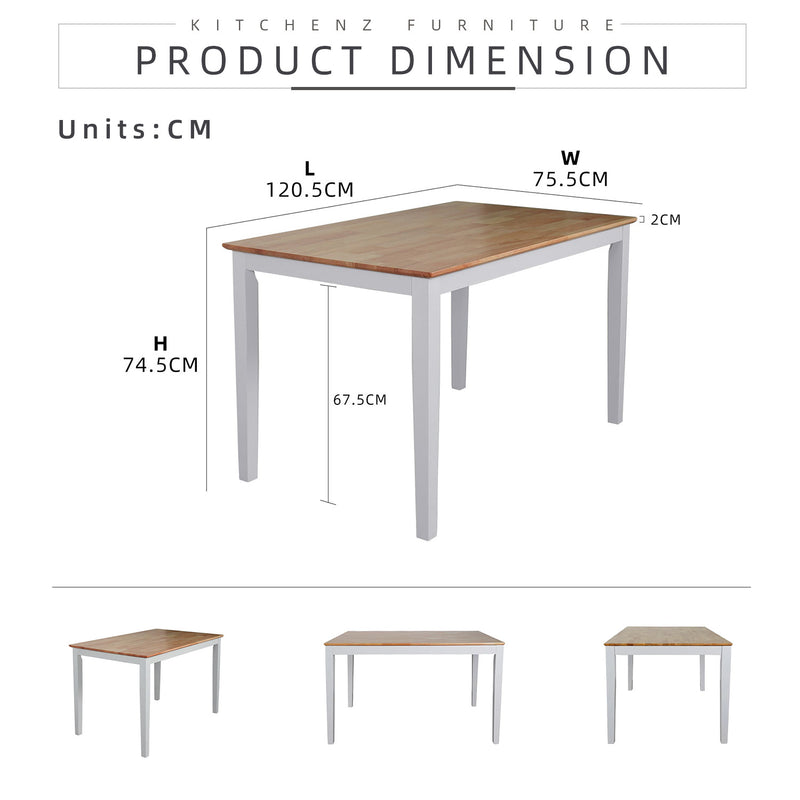 (FREE Shipping) 4 People Seater Dining Set with 1 Table Solid Wood 4 Chairs - Dining Set (1+4)