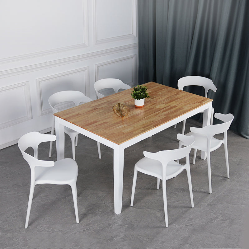 (EM) 6 People Seater Dining Set with 1 Table Solid Wood 6 Chairs - Dining Set (1+6)