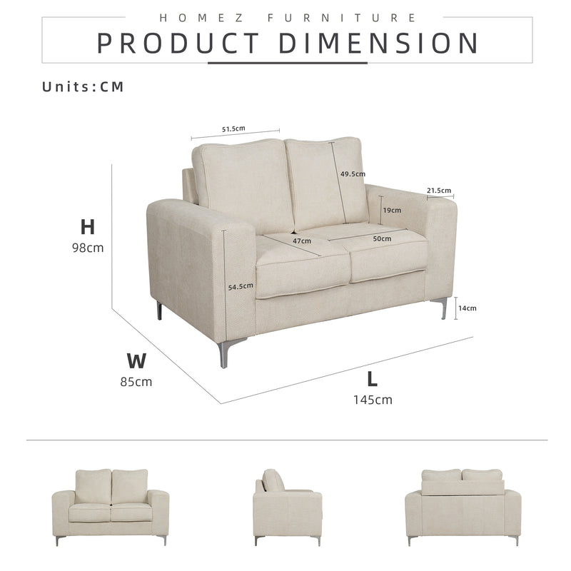 (FREE Shipping) 4.7FT Modern & Simple 2 Seater Chenille Fabric Sofa-SF-2156-2S-CR