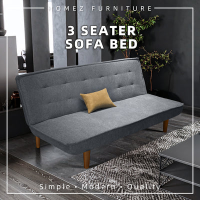(EM) 3 Seater Sofa Bed With Rubber Wood Leg - ZLB048-LG-SBH