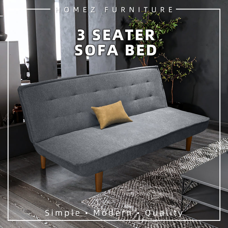 (EM) 3 Seater Sofa Bed With Rubber Wood Leg - ZLB048-LG-SBH