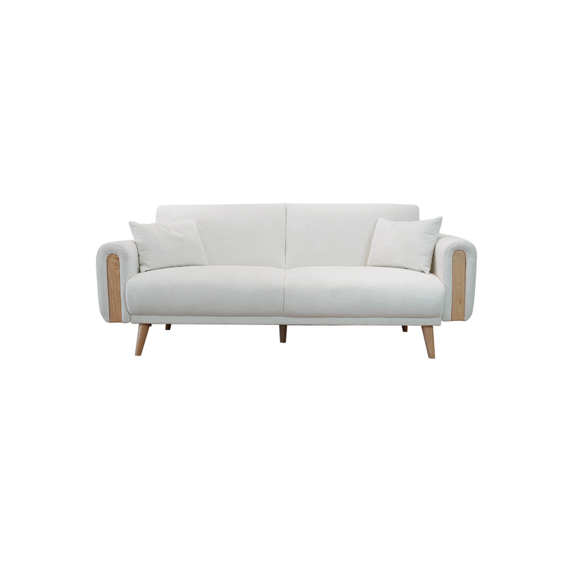 (FREE Shipping) 3 Seater Sofa Bed With Solid Foam and Pocket Spring + Full Rubber Wood Base - ZLB075