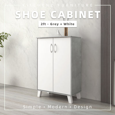 (EM) 2FT Shoe Cabinet Mordernist Design with 2 Door Storage Shoe Rack / Rak Kasut - HMZ-FN-SR-1476