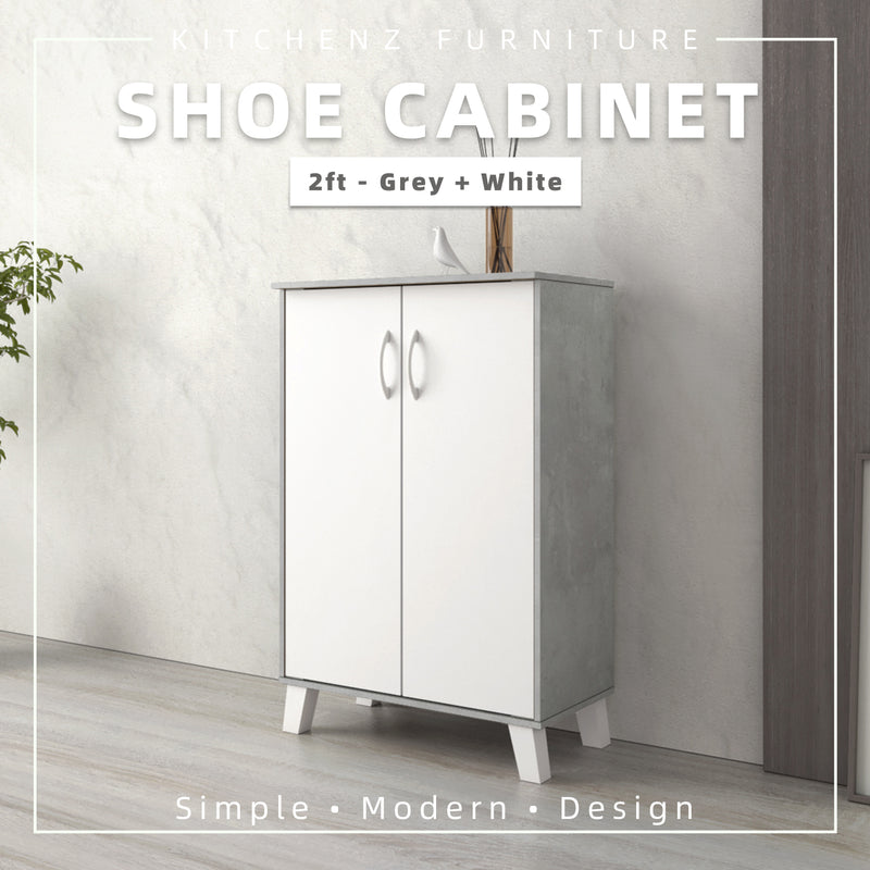 (EM) 2FT Shoe Cabinet Mordernist Design with 2 Door Storage Shoe Rack / Rak Kasut - HMZ-FN-SR-1476