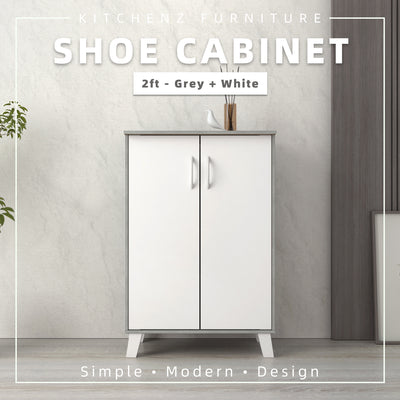 (EM) 2FT Shoe Cabinet Mordernist Design with 2 Door Storage Shoe Rack / Rak Kasut - HMZ-FN-SR-1476