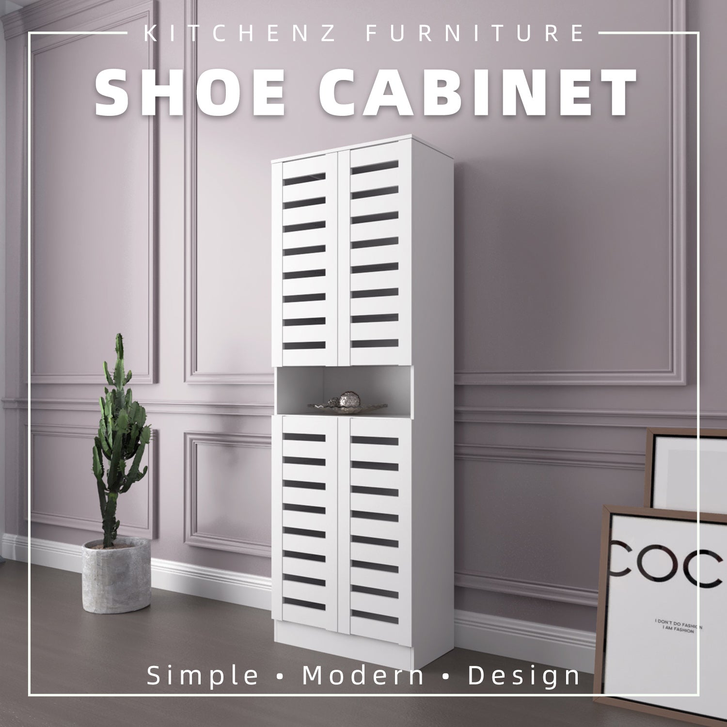 Hampton Style Shoe Rack (EM) 2FT Shoe Cabinet Modernist Design Shoe Rack / Rak Kasut-HMZ-FN-SR ...