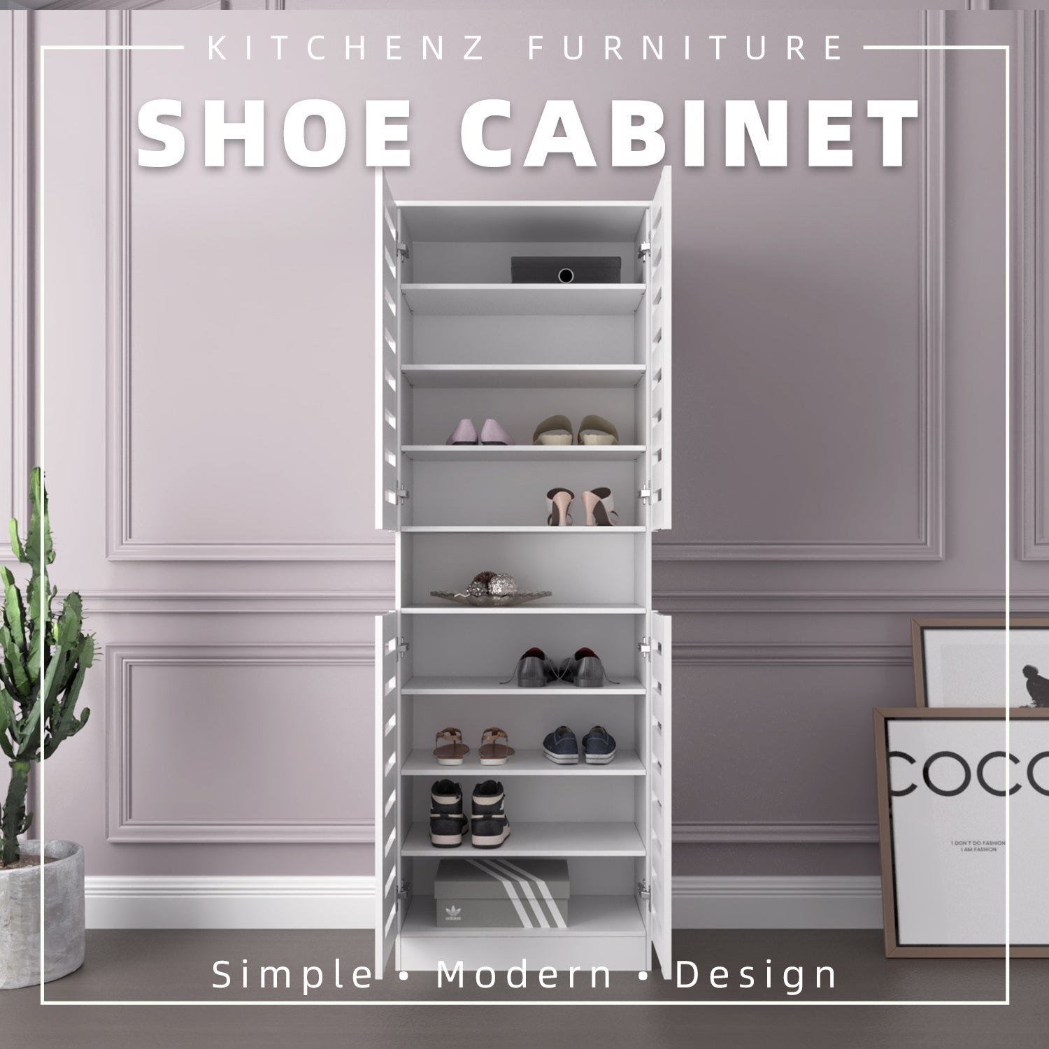 Hampton Style Shoe Rack (EM) 2FT Shoe Cabinet Modernist Design Shoe Rack / Rak Kasut-HMZ-FN-SR ...