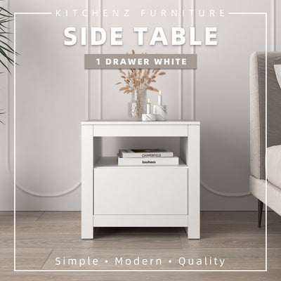 1.6FT Side Table with 1 Layer Drawer Storage - ST-1904-WT