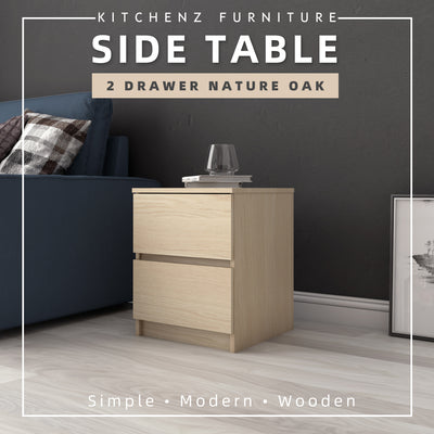 [COMBO] Jordan Alexi Simona Combo Set Queen Bed Frame / 3 Doors Wardrobe / Side Table / Coffee Table / TV Cabinet / Display Cabinet-Oak+White/Black