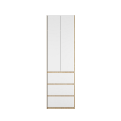 (EM) 200cm High 2 Door Wardrobe 3 Drawer Solid Board / Almari Pakaian-HMZ-FN-WD-6007