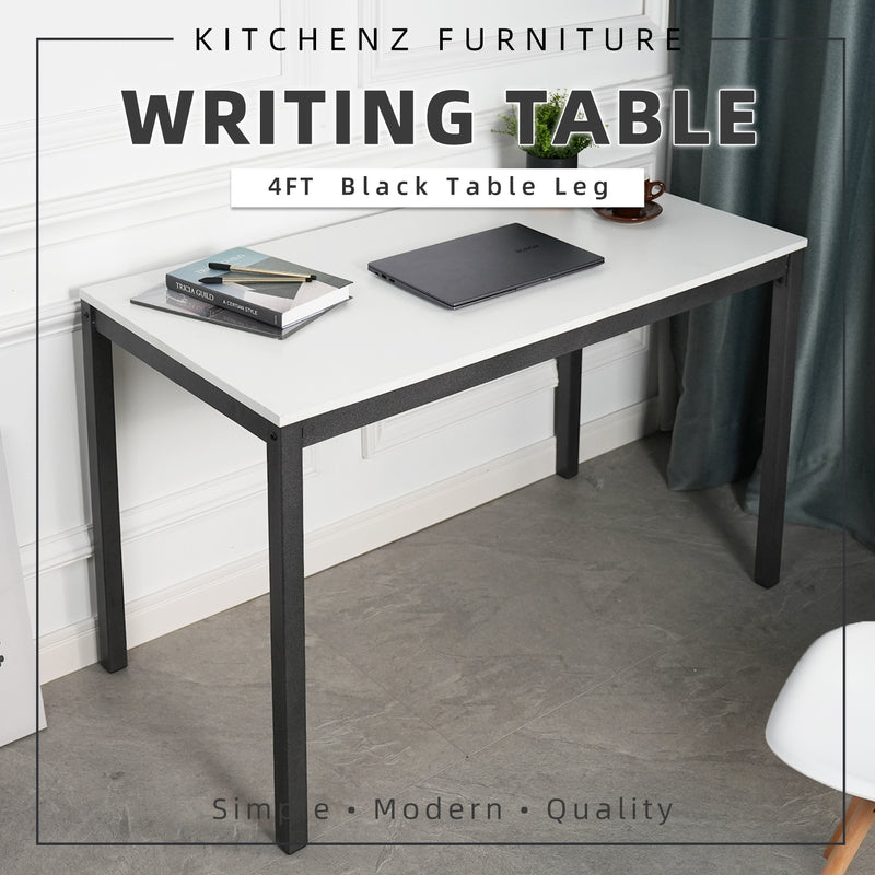 (EM) 4FT Writing Table + Anti-scratch Powder Coating Metal Leg - WT-FY12060-BK+WT-SBH