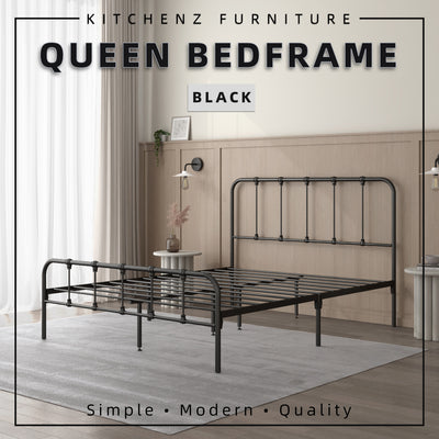 (EM) 6.5FT 3V Powder Coated Metal Queen Size Bed Frame-ED902F/0027