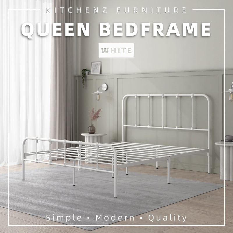 (EM) 6.5FT 3V Powder Coated Metal Queen Size Bed Frame-ED902F/0027