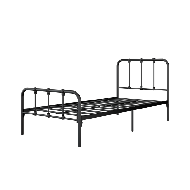 (EM) 6.2FT 3V Single Size Powder Coat Metal Bed Frame-3VFY900/0017