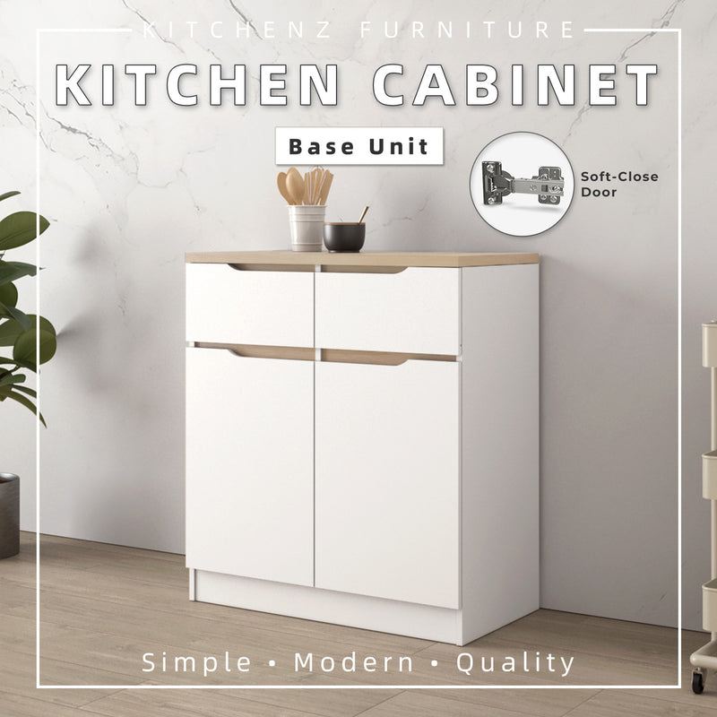 (EM) [FREE Shipping] 2.6FT Sinowa Series Full Melamine Kitchen Cabinets Base Unit  / Kitchen Storage-HMZ-KBC-M9285-LH+WT