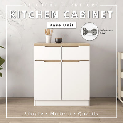 (EM) [FREE Shipping] 2.6FT Sinowa Series Full Melamine Kitchen Cabinets Base Unit  / Kitchen Storage-HMZ-KBC-M9285-LH+WT