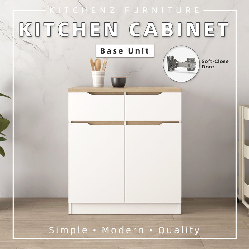 (EM) [FREE Shipping] 2.6FT Sinowa Series Full Melamine Kitchen Cabinets Base Unit  / Kitchen Storage-HMZ-KBC-M9285-LH+WT