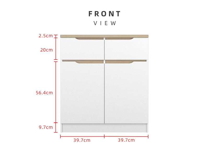 (FREE Shipping) 2.6FT Sinowa Pro Series Full Melamine Soft-Close Kitchen Cabinets Base Unit  / Kitchen Storage-HMZ-KBC-M9285-LH+WT