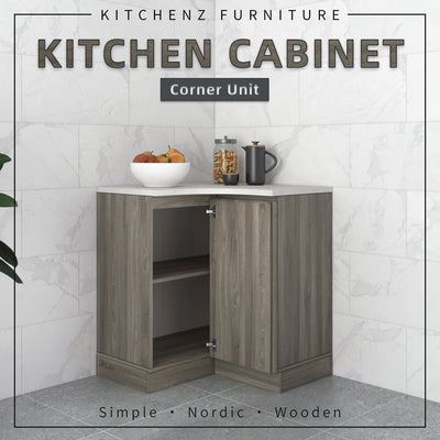 (EM) 2.6FT Doterra Series Kitchen Cabinets Corner Unit Kitchen Storage Drawer Storage Kabinet Dapur-KBC-MFCD9011-CC+MW