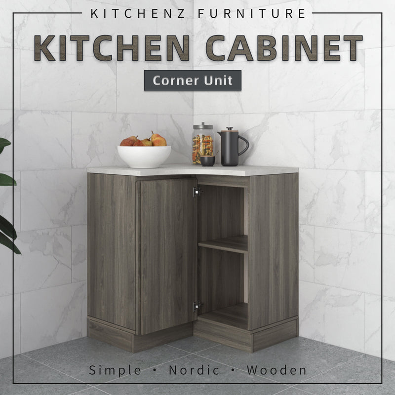 (EM) 2.6FT Doterra Series Kitchen Cabinets Corner Unit Kitchen Storage Drawer Storage Kabinet Dapur-KBC-MFCD9011-CC+MW