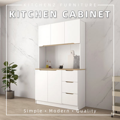 (EM) [FREE Shipping] 4FT Sinowa Series Full Melamine Kitchen Cabinet Tall Unit / Kitchen Storage - HMZ-KC-M2015-WT