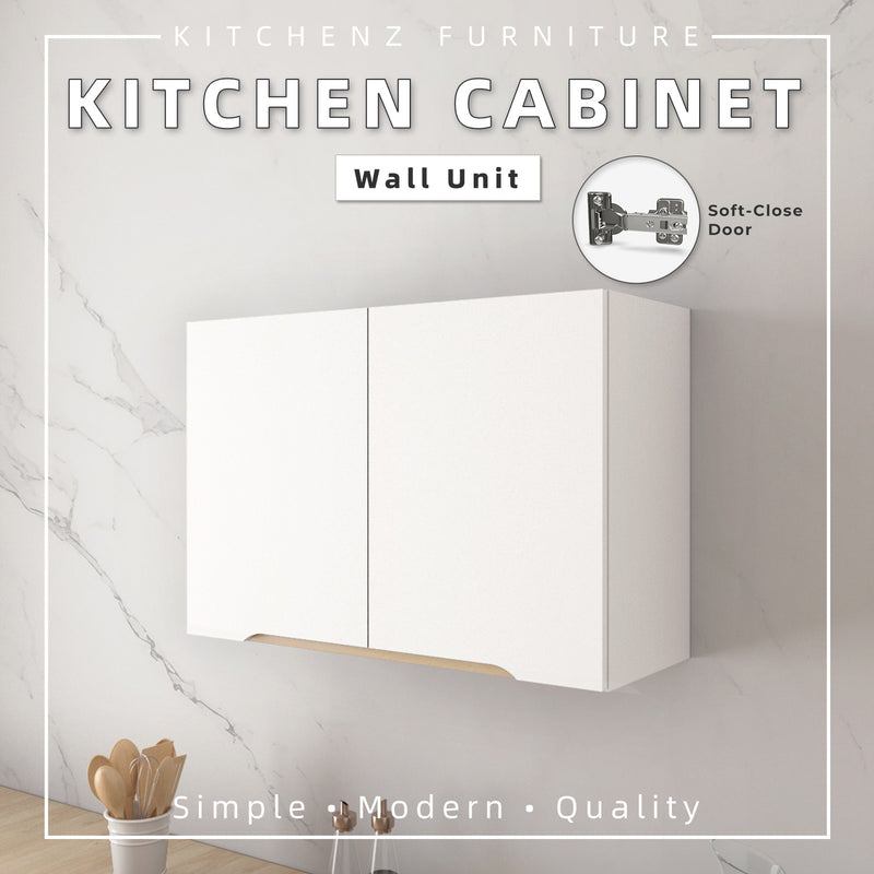 (EM) 2.6FT Sinowa Series Full Melamine Kitchen Cabinet Wall Unit / Kitchen Storage-HMZ-KWC-M6215-LH+WT