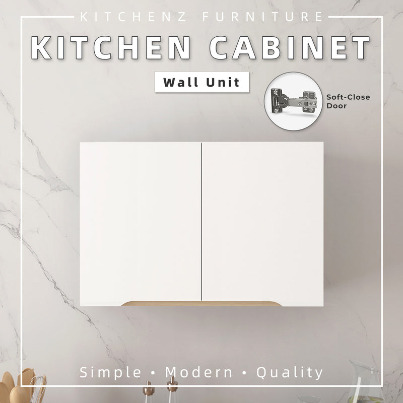 (EM) 2.6FT Sinowa Series Full Melamine Kitchen Cabinet Wall Unit / Kitchen Storage-HMZ-KWC-M6215-LH+WT