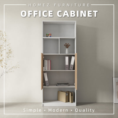 Office Cabinet 2.6FT x 6.5FT Tall Soft Close Doors/Open Shelves Storage Melamine - M1801,M1802,M1803