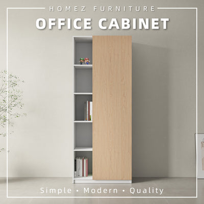 Office Cabinet 2.6FT x 6.5FT Tall Soft Close Doors/Open Shelves Storage Melamine - M1801,M1802,M1803