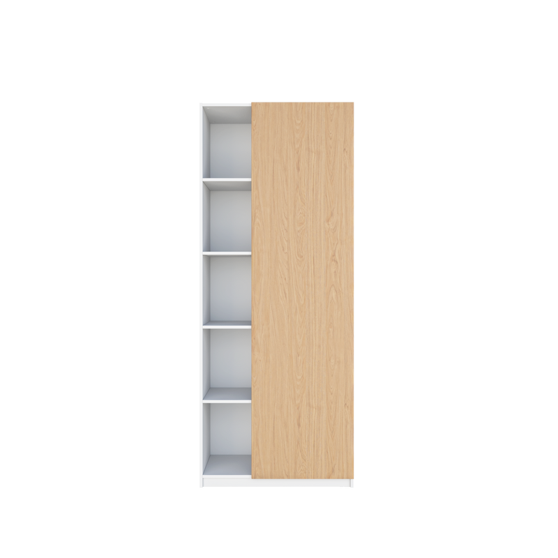 Office Cabinet 2.6FT x 6.5FT Tall Soft Close Doors/Open Shelves Storage Melamine - M1801,M1802,M1803