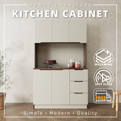 (Free Shipping) 4FT Cedar Series Full Melamine Tall Unit Kitchen Cabinet with Soft Close Door - M2315-FW+CR-GRP