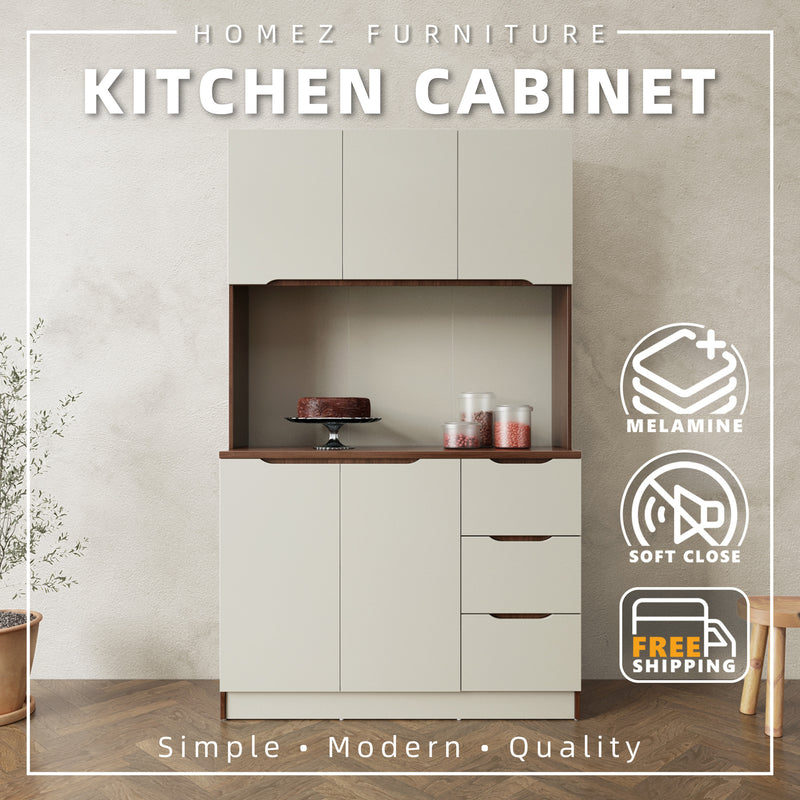 (Free Shipping) 4FT Cedar Series Full Melamine Tall Unit Kitchen Cabinet with Soft Close Door - M2315-FW+CR-GRP