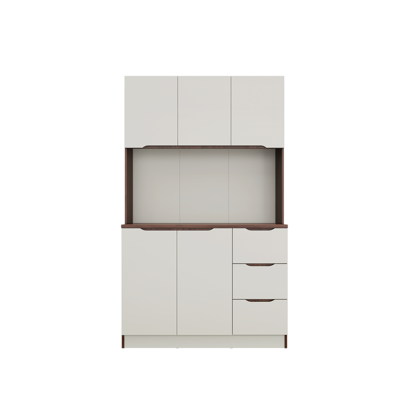 (Free Shipping) 4FT Cedar Series Full Melamine Tall Unit Kitchen Cabinet with Soft Close Door - M2315-FW+CR-GRP