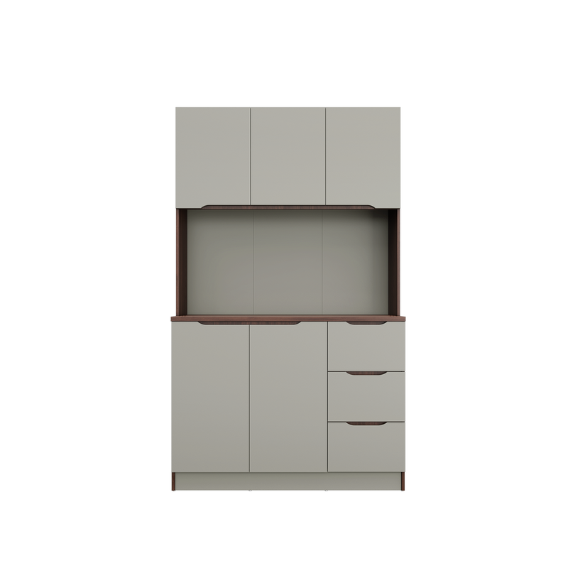 (Free Shipping) 4FT Cedar Series Full Melamine Tall Unit Kitchen Cabinet with Soft Close Door - M2315-FW+CR-GRP