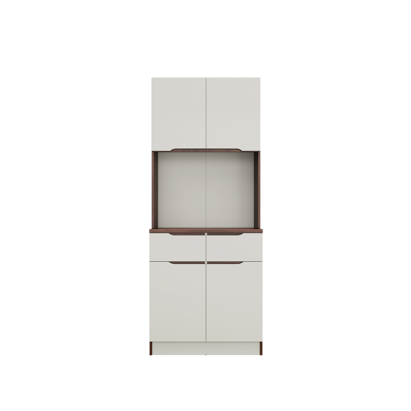 (Free Shipping) 2.6FT Cedar Series Full Melamine Tall Unit Kitchen Cabinet with Soft Close Door - M2385-FW+CR-GRP