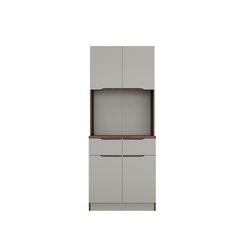 (EM) 2.6FT Cedar Series Full Melamine Tall Unit Kitchen Cabinet with Soft Close Door - M2385-FW+CR-GRP-SBH