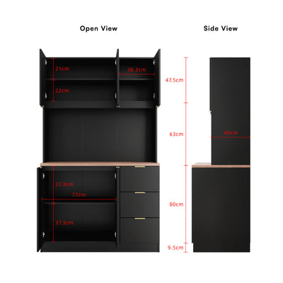 (FREE Shipping) 4FT Layra Series Full Melamine 3 Door Soft Close Kitchen Cabinet Tall Unit - M2565