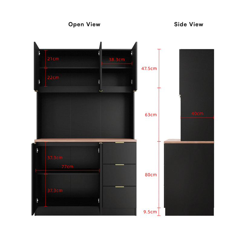 (FREE Shipping) 4FT Layra Series Full Melamine 3 Door Soft Close Kitchen Cabinet Tall Unit - M2565