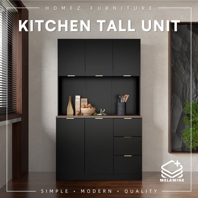 (FREE Shipping) 4FT Layra Series Full Melamine 3 Door Soft Close Kitchen Cabinet Tall Unit - M2565