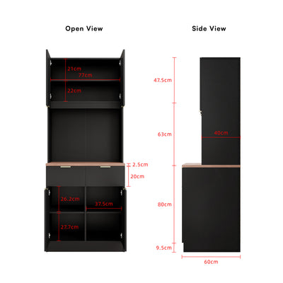 (FREE Shipping) 2.6FT Layra Series Full Melamine 4 Door Soft Close Kitchen Cabinet Tall Unit - M2595