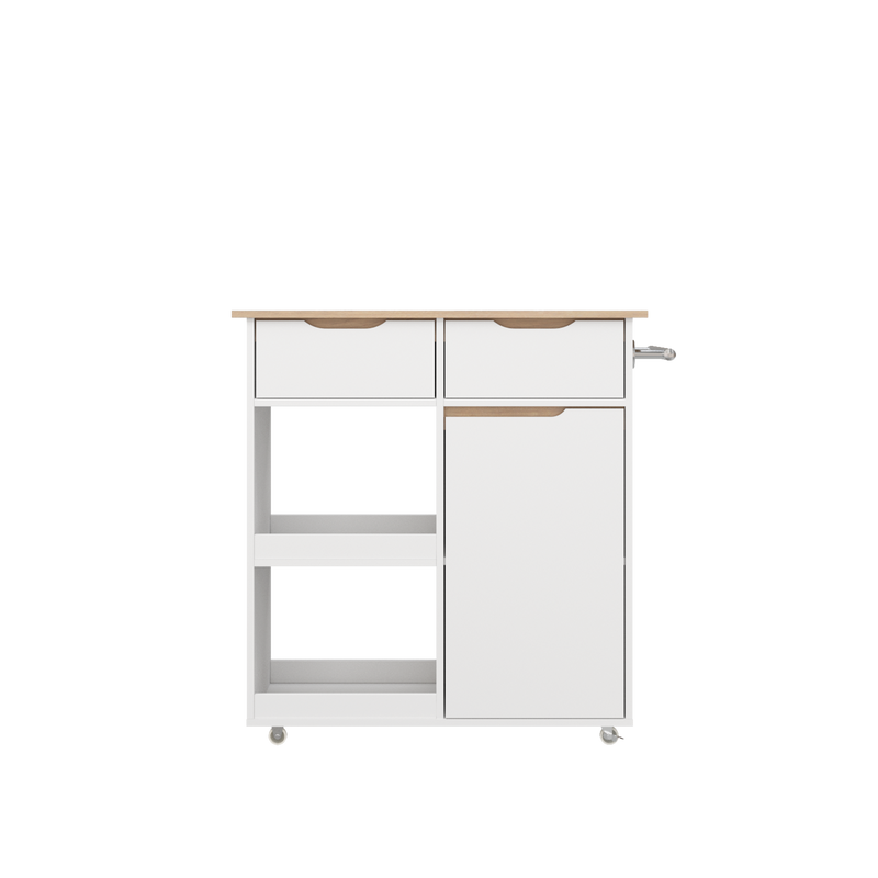 (FREE Shipping) 3FT Sinowa Series Full Melamine Kitchen Food Trolley / Kitchen Storage - HMZ-KBC-M5808-WT