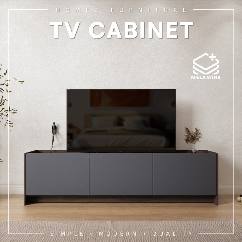 Molten Series Full Melamine TV Cabinet with Internal Drawers - M5977-FW+GY