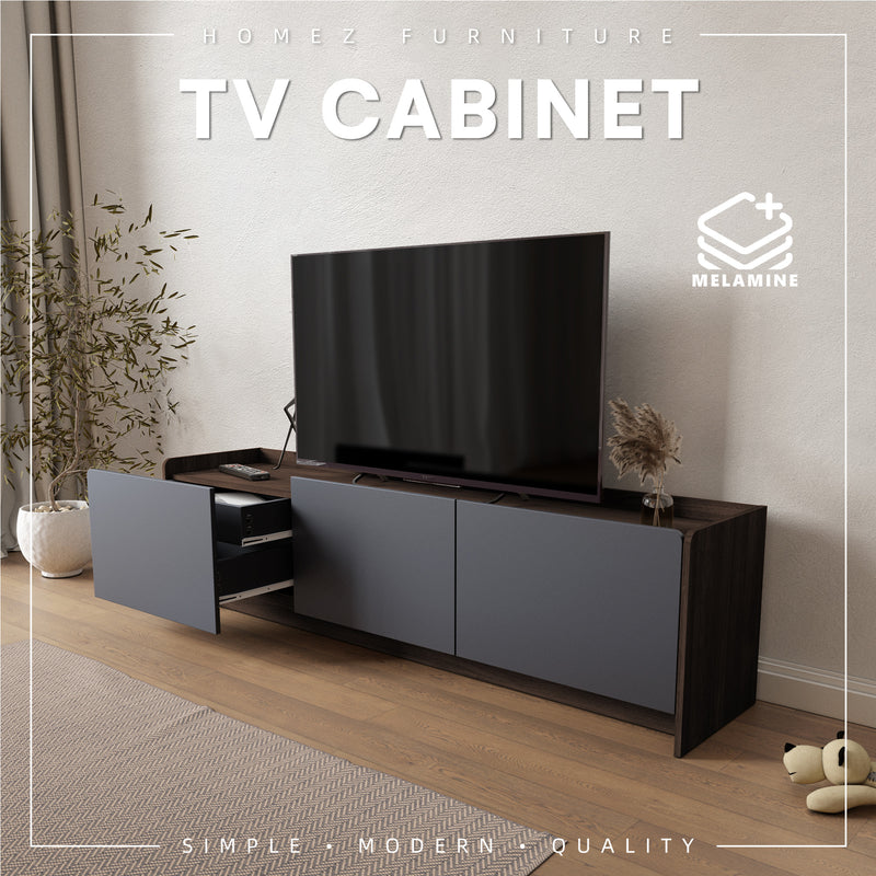 Molten Series Full Melamine TV Cabinet with Internal Drawers - M5977-FW+GY